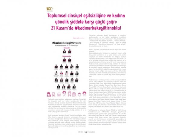 Toplumsal cinsiyet eşitsizliğine ve kadına yönelik şiddete karşı güçlü çağrı: 21 Kasım'da #kadınerkekeşittirnokta!